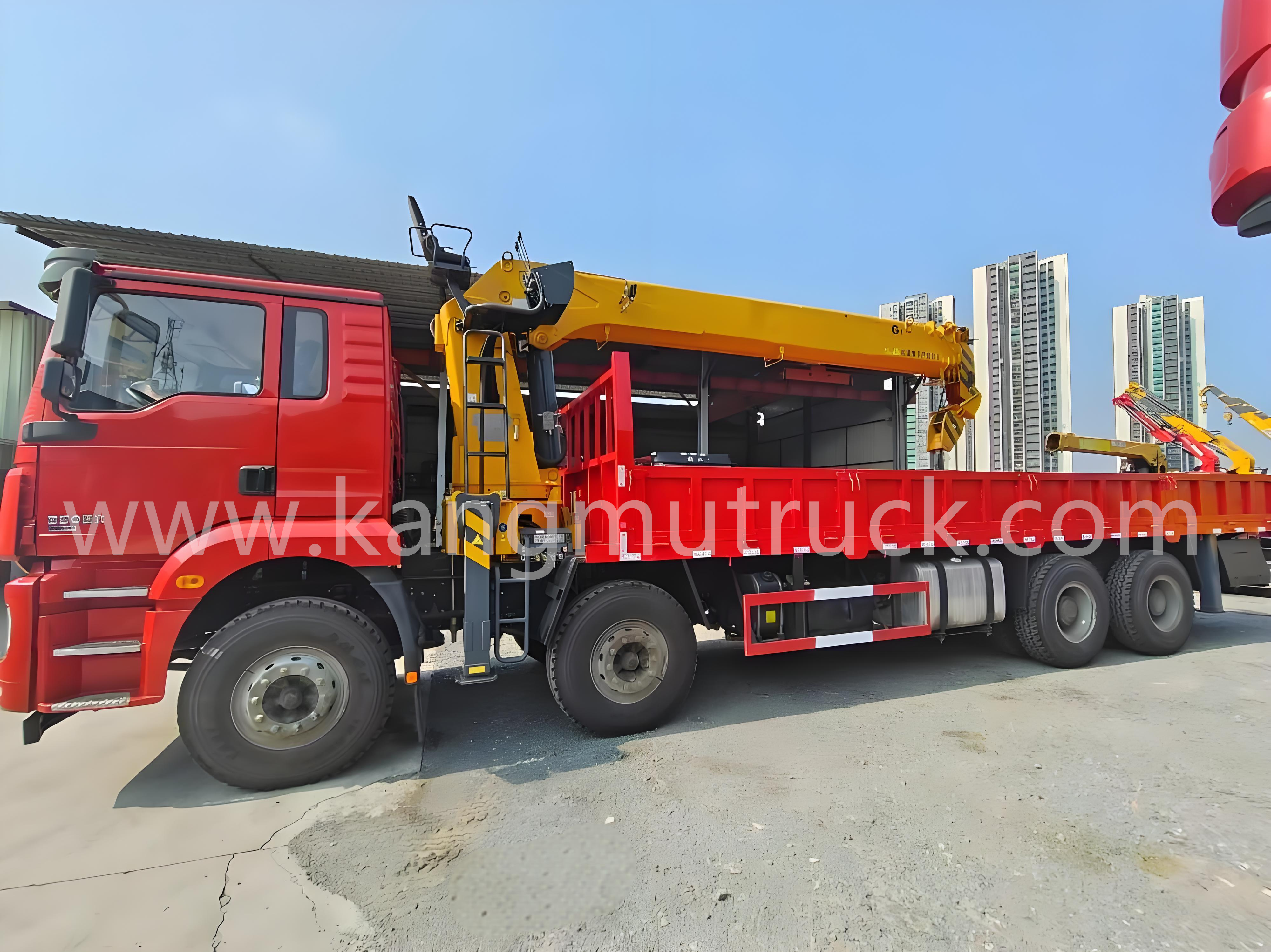 Shacman Delong 16Tons 텔레스코픽 스트레이트 암 크레인 트럭