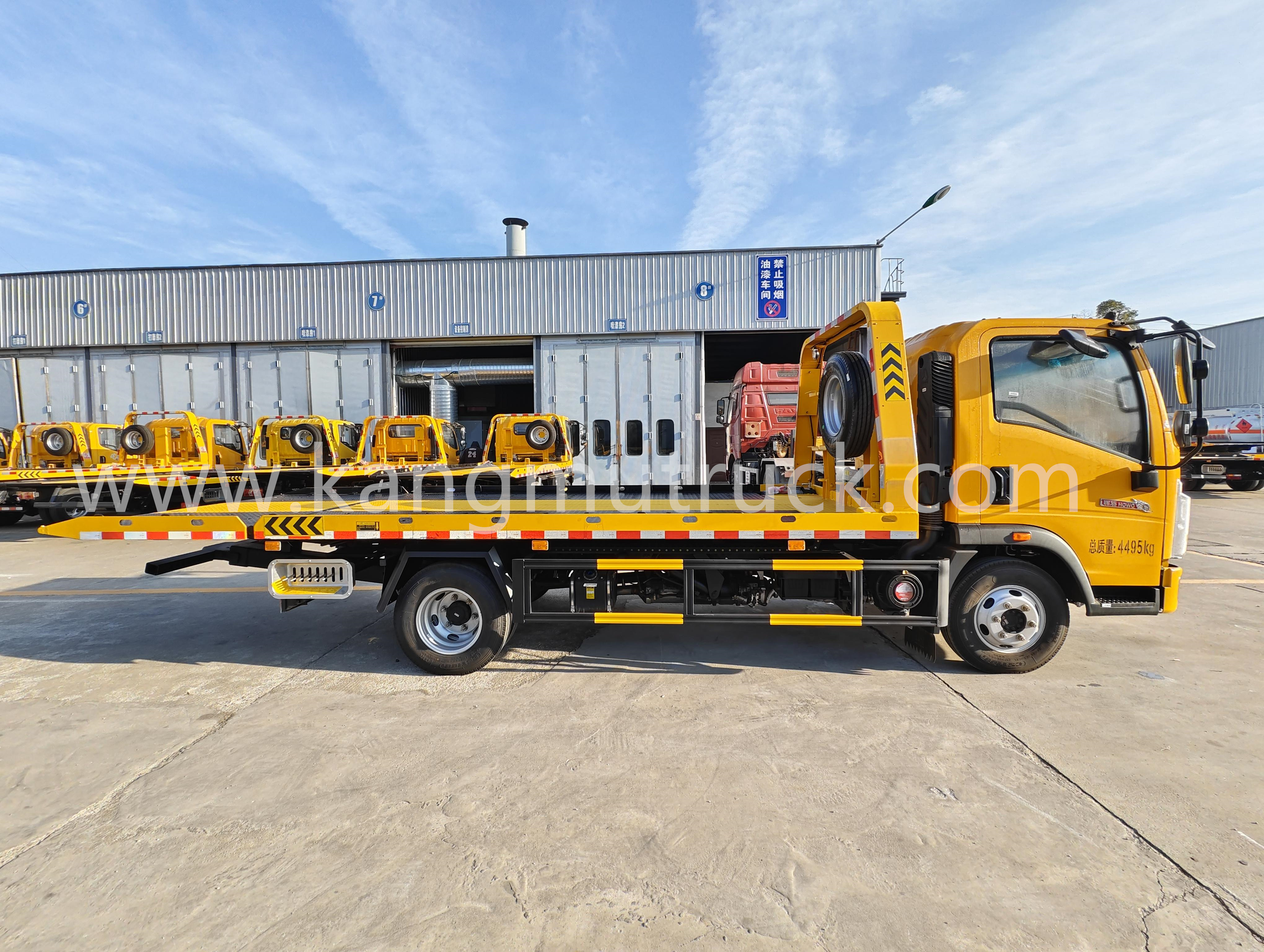 HOWO 140HP Camion de remorcare cu platformă glisantă cu platformă