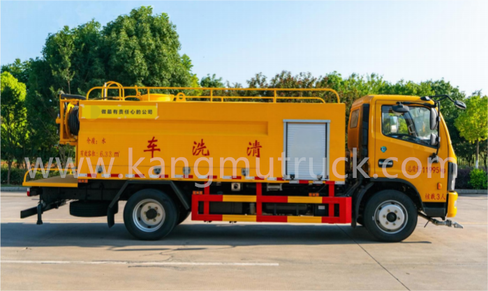 Dongfeng Dolika D7 8Cbm ဖိအားမြင့် သန့်ရှင်းရေးထရပ်ကား